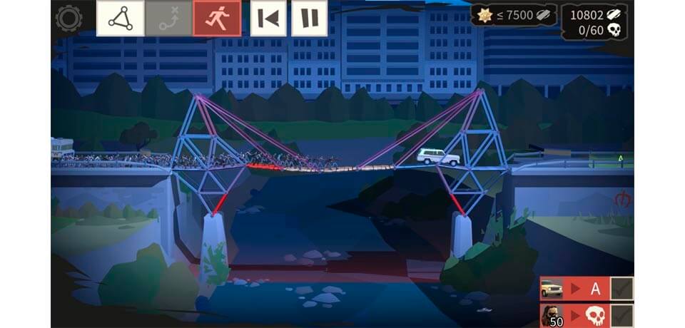 Bridge Constructor The Walking Dead Captura de pantalla del juego