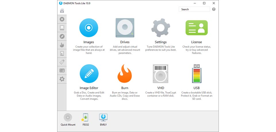 DAEMON Tools Lite Captura de tela do software livre