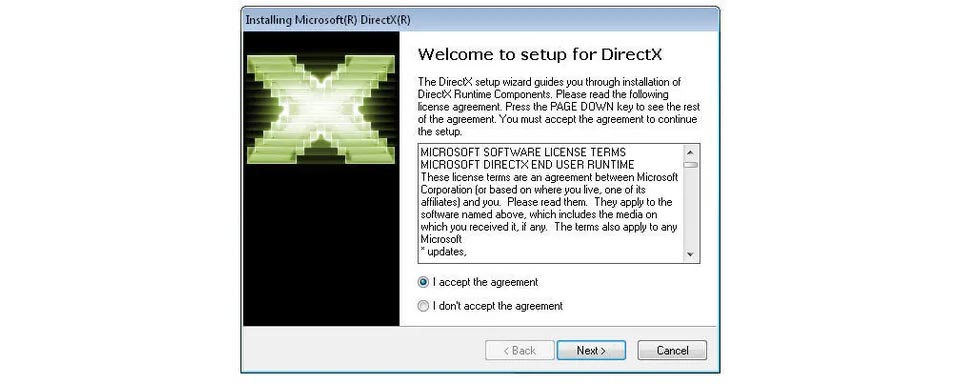Microsoft DirectX لقطة شاشة البرمجيات الحرة