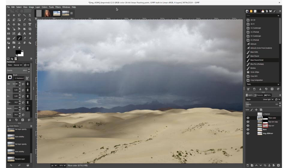 GIMP Captura de pantalla del software libre