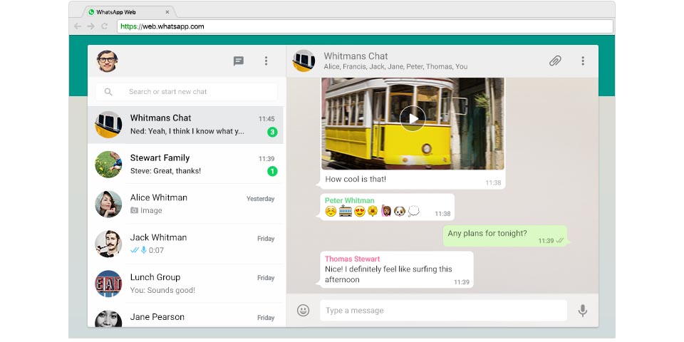 WhatsApp Web لقطة شاشة البرمجيات الحرة