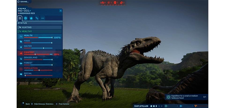 Jurassic World Evolution Captura de pantalla del juego